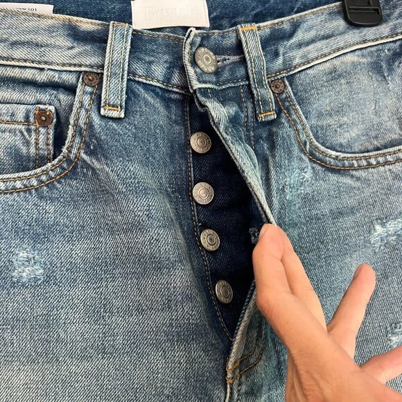 Boyish DARCY Womens Raw Hem Cropped Jeans Sz 25 in REARWINDOW - Picture 4 of 11